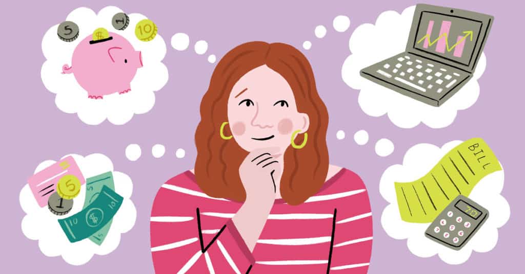 Young Woman thinking about finances